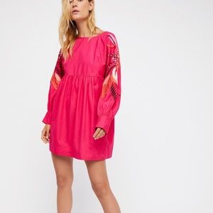 FREE PEOPLE MINI OBSESSIONS EMBROIDERED MINI DRESS